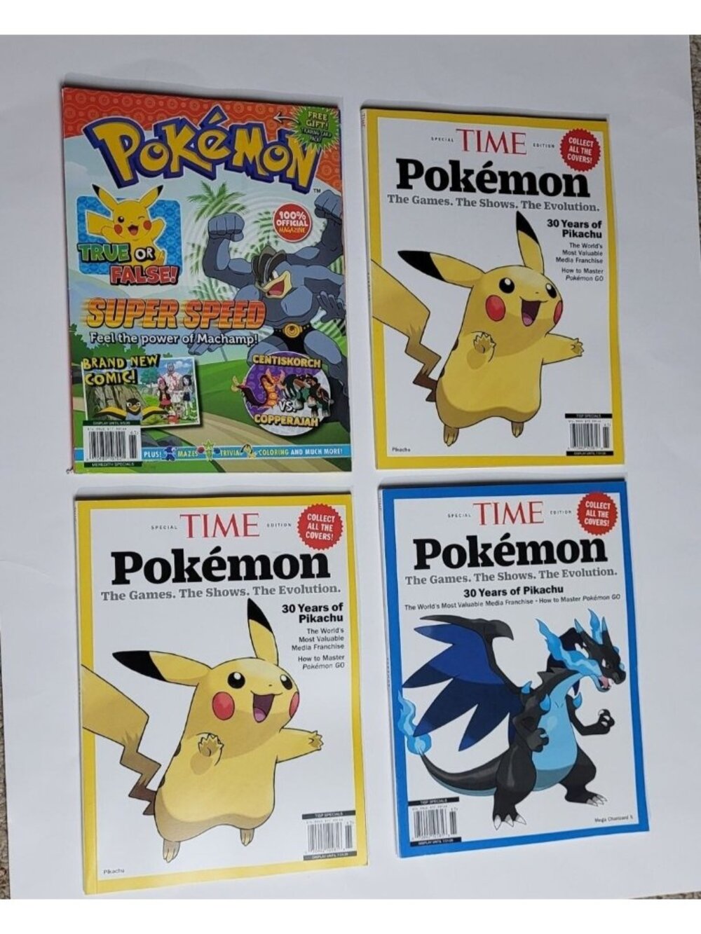 Pokemon Magazine Bundle Special Time Editions Pikachu & Mega Charizard X Covers
